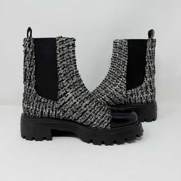 New Stuart Weitzman Emerson Chelsea Bootie Tweed Sz 9.5 - Picture 10 of 13